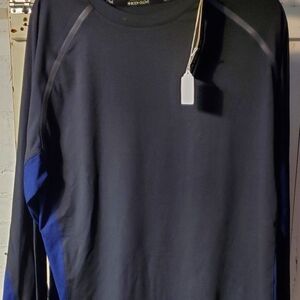 Body Glove Men's Long Sleeve Athletic Top - Navy with Blue Panels